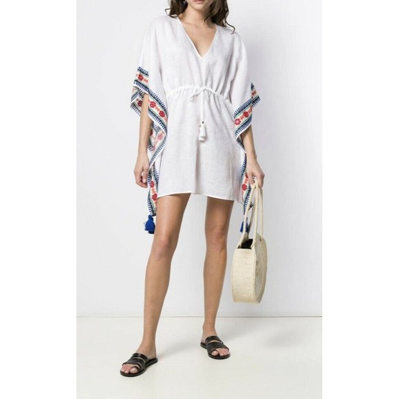 Tory Burch Other - Tory Burch Ravena Embroidered Linen Beach Caftan